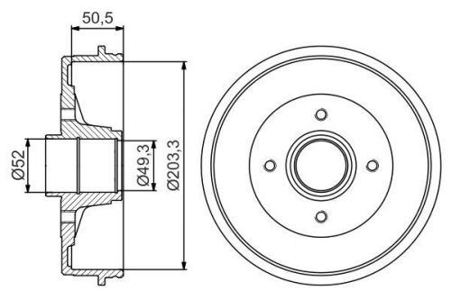 2x brake drums (pair) fits nissan micra k12 1.5d rear 03 to 10 set genuine bosch