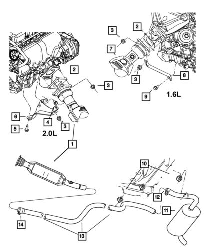 Genuine mopar exhaust muffler 4546968ad