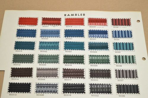 ★★rare-1965 mercury-lincoln-amc interior seat fabric color upholstery samples