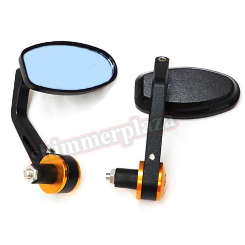 New pair motorcycle bar end rear view side mirror for 7/8''bar end black