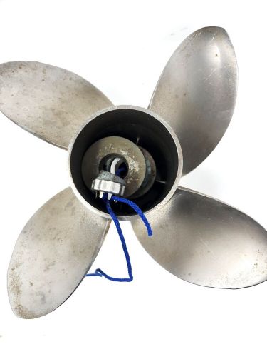 Mercury marine trophy plus stainless steel four bladed outboard boat propeller