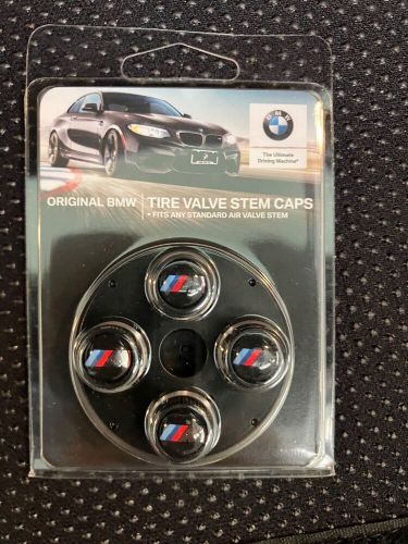 Tire valve stem cap-valve stem caps - m logo - black bmw oem accessories