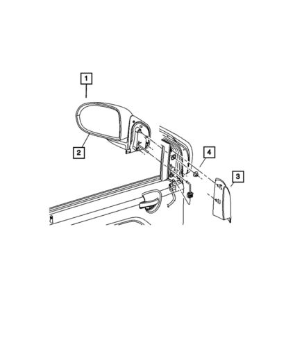 Genuine mopar outside rear-view mirror right 6ac88jgxaa