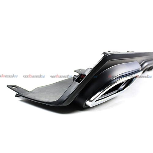 For 16-21 civic silver shark fin rear bumper diffuser w/ decorative exhaust tip