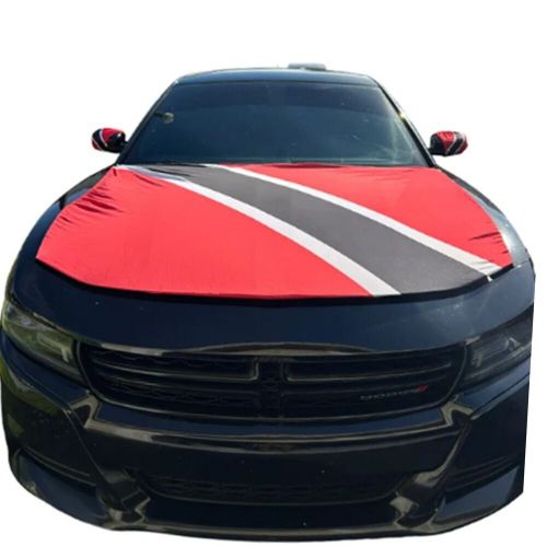 Trinidad &amp; tobago flag car hood cover universal size elastic polyester 4x5ft