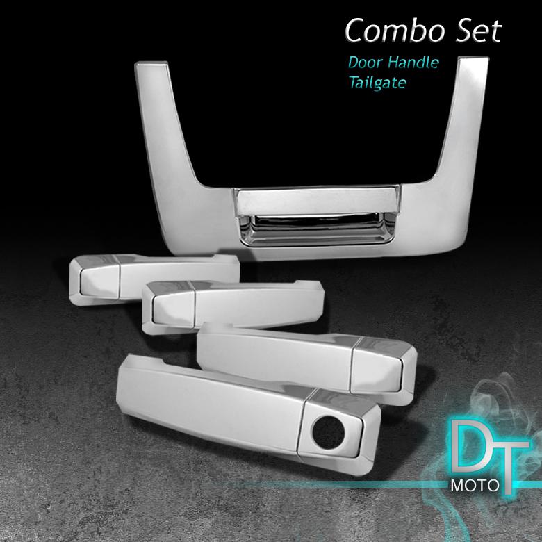 04-13 nissan titan 4dr chrome tailgate+door handle covers no passenger key hole