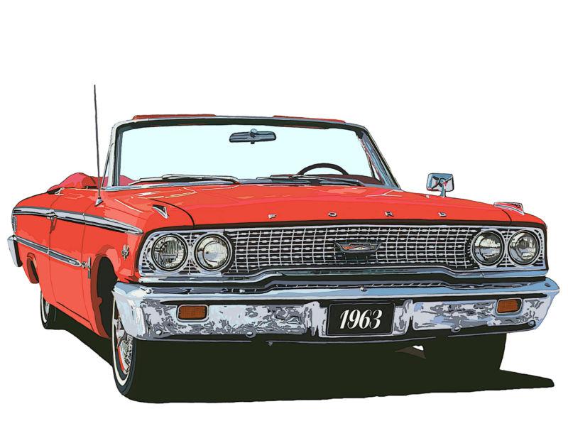 1963 ford galaxie 500 xl convertible canvas art print by richard browne