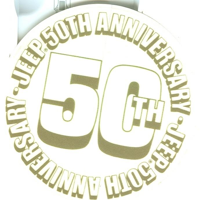 Jeep 50th anniversary sticker