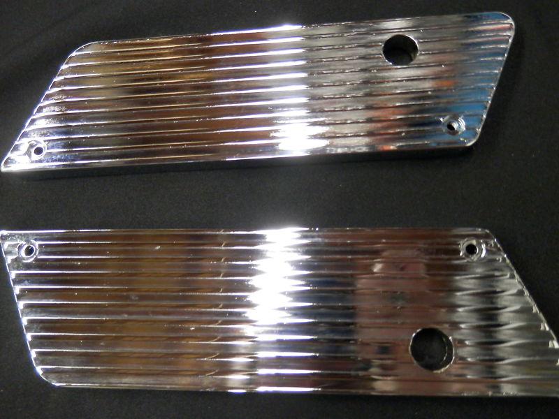 Chrome saddlebag latches - custom machined groove design