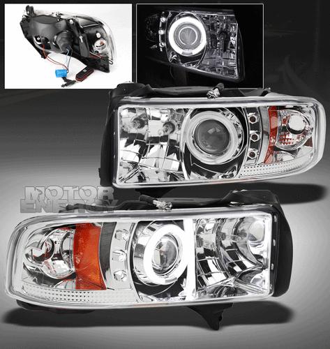 1994-2001 dodge ram truck ccfl halo led clear projector headlight 1500 2500 3500