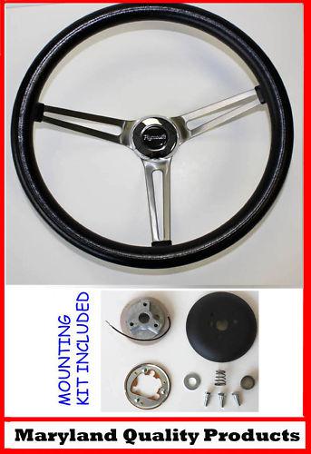 1968-1969 rr barracuda cuda fury grant steering wheel 15" black stainless steel