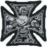 Lethal threat cross skull embroidered patch  lt30029