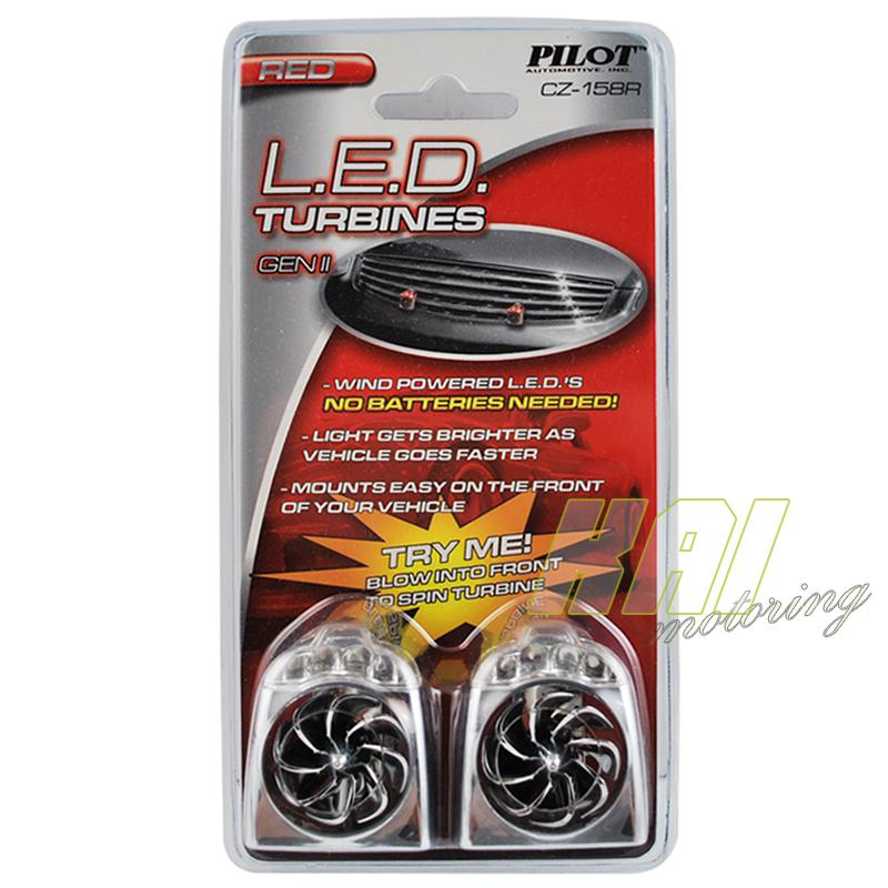 Wind powered red led turbines mazda 3 6 mx-5 miata rx-8 tribute protege 3 6 