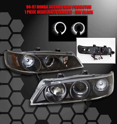 1994-1997 honda accord projector headlight jdm blk 1995