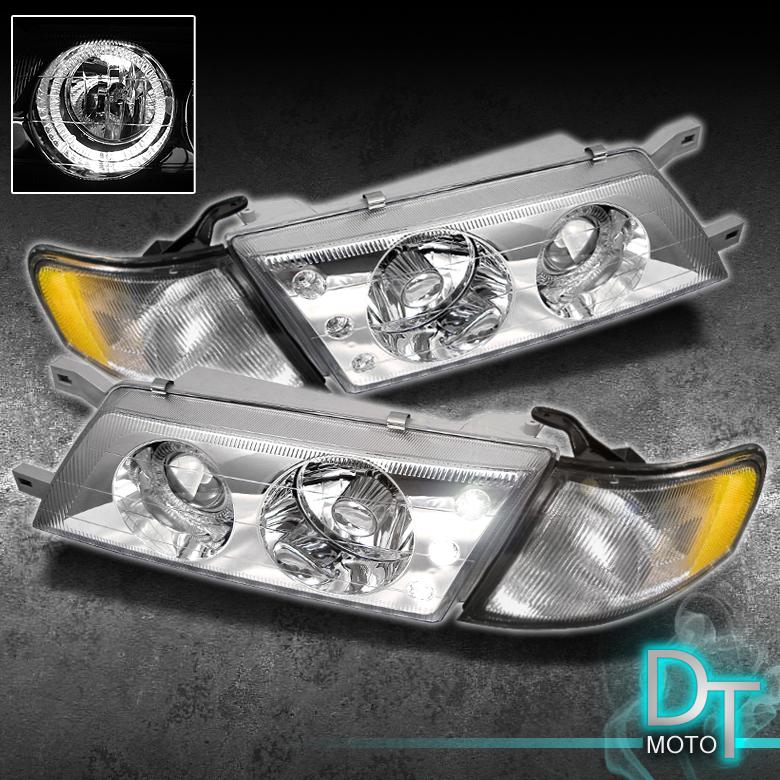 95-99 nissan sentra 200sx halo projector led headlights +corner signal lights