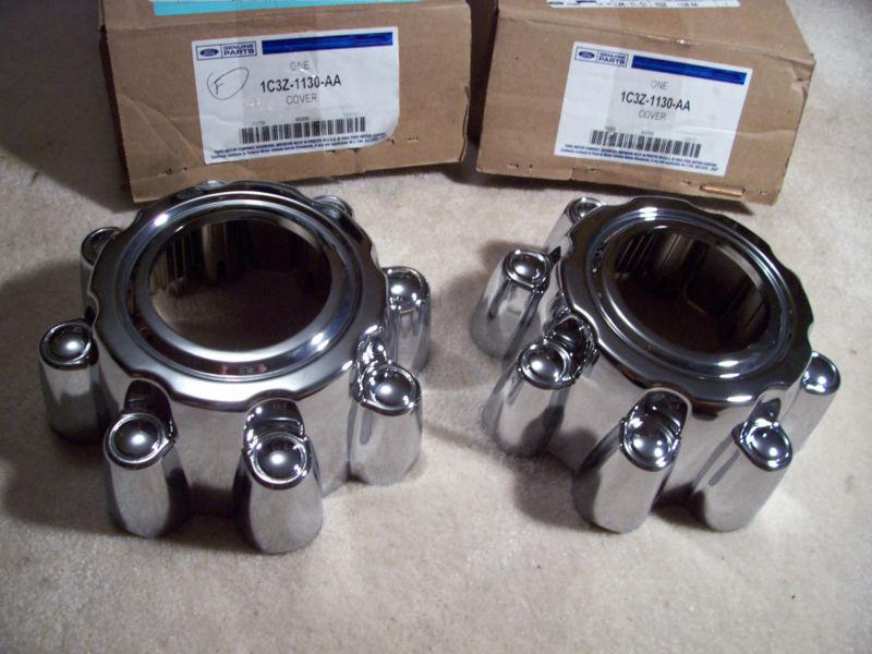 01 02 03 f250 f350 excursion 4x4 front hub caps *new* srw 1c3z-1130-aa