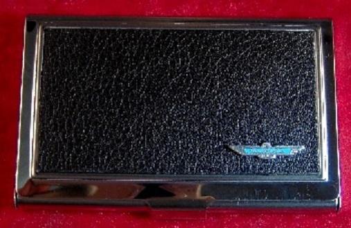 '55-'57 t-bird - stainless steel & leather business card case