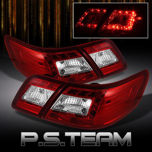 07-09 camry base ce le se xle jdm red clear 4pcs led tail lights w/trunk piece