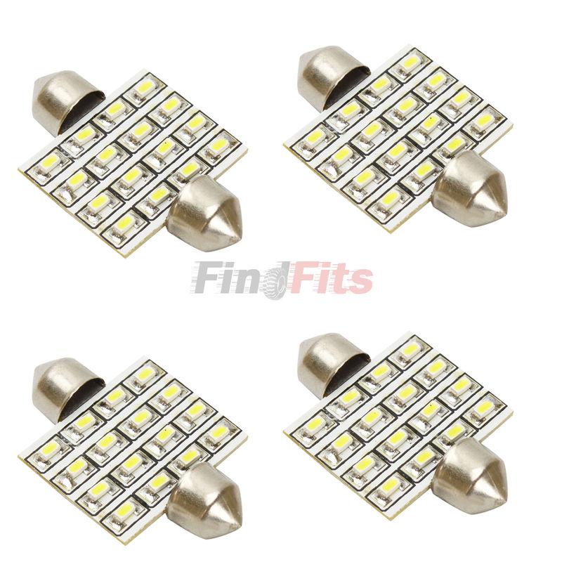 New 4pcs 35mm 16 led smd 1206 super festoon dome car bulb lamp led light white