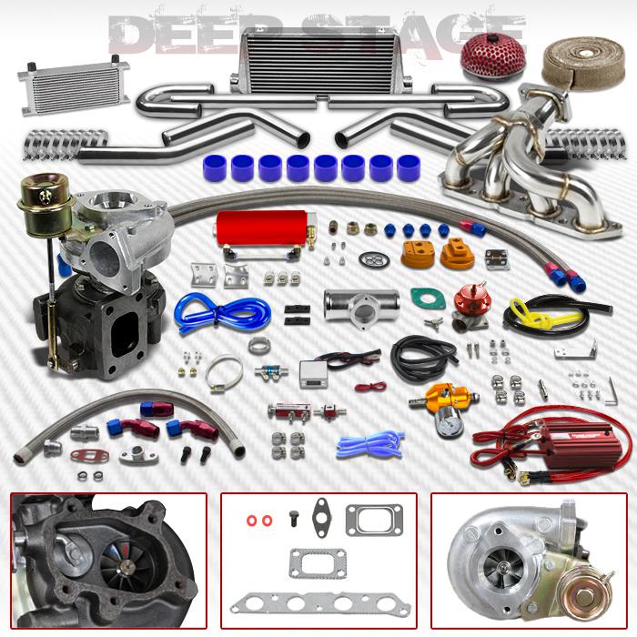 T25/t28 16pc turbo kit w/intercooler+manifold 89-93 celica/88-97 corolla 4a-fe