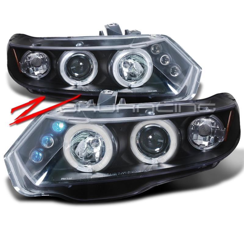 Jdm black 2006-2011 honda civic 2dr projector headlights