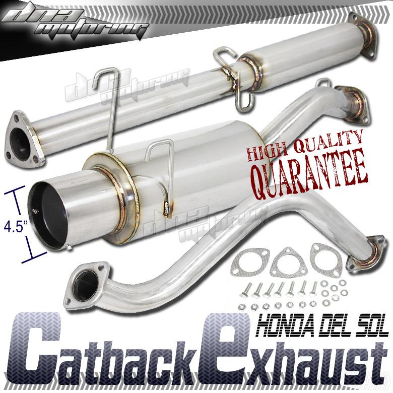 Honda del sol 93-97 eg jdm stainless steel full catback exhaust system cat back