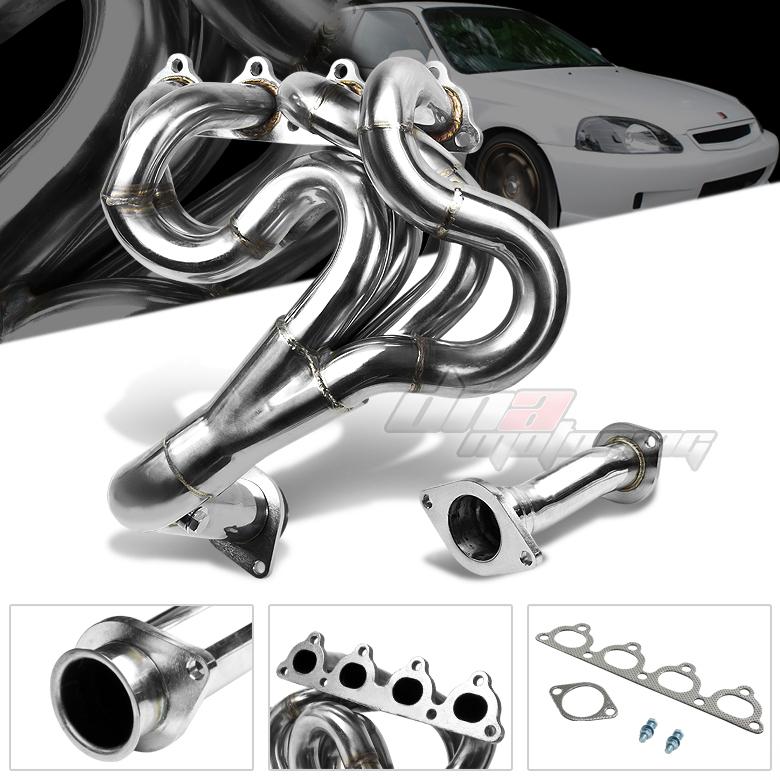 Civic/crx/delsol d-series d15 d16 stainless steel 4-1 drag racing header exhaust