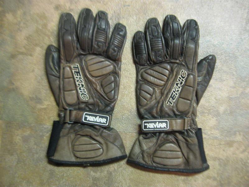 Teknic kevlar and leather motorcyle gloves size m 