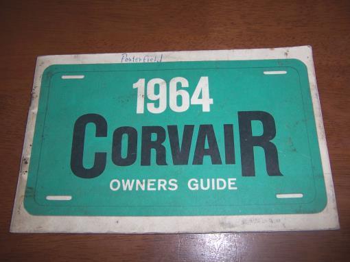 Vintage 1964 chevrolet corvair owner's guide manual first edition 