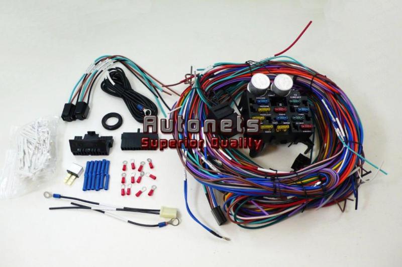 Universal chevy gm 12 circuit wire harness kit street hot rat rod