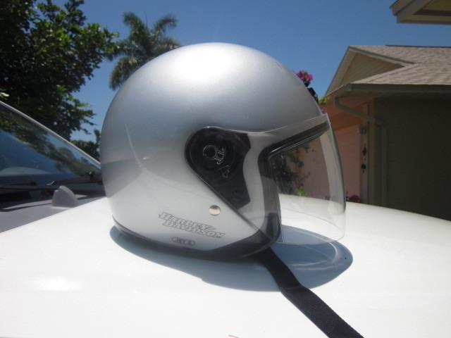 Harley davidson jet ii silver 3/4 helmet sz xs