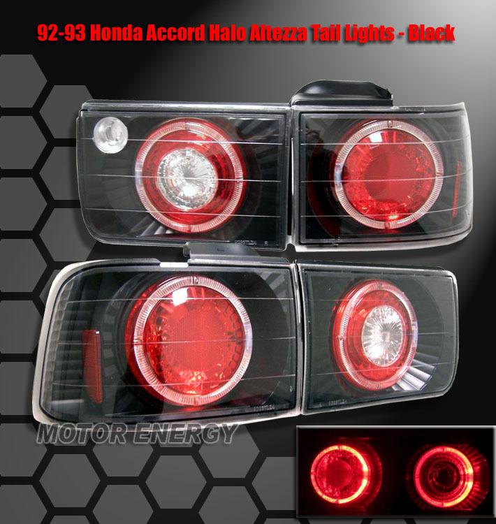 1992-1993 honda accord 4dr halo altezza tail lights blk