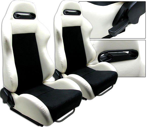 2 white & black racing seats reclinable all acura new