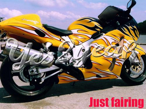 Fit hayabusa gsx1300r 99-07 flames white yellow fairing 36z85