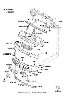 1l2z17k945aab grille bumper 03 04 05 explorer