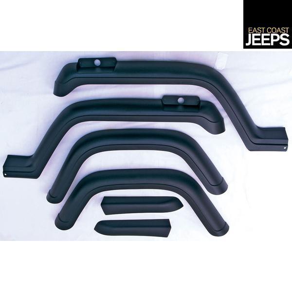 11602.01 rugged ridge 6-piece fender flare kit, 87-95 jeep yj wranglers , by