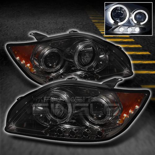 Smoked 05-07 scion tc dual halo led projector headlights lights lamps upgrade