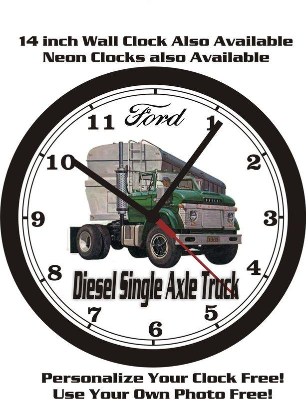 1963 ford diesel single axle truck wall clock-free usa ship!-choose 1 of 2