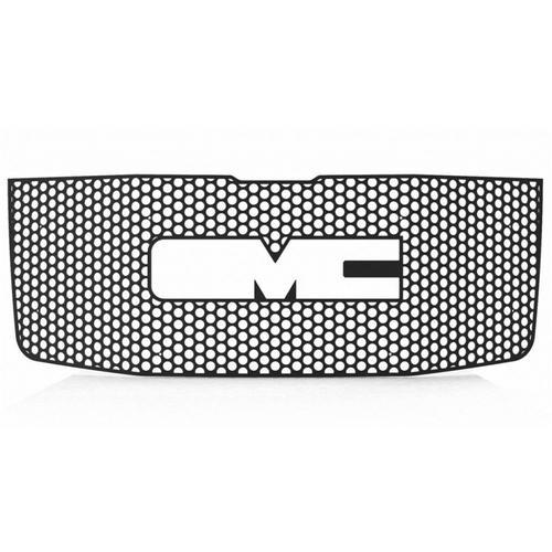 Gmc sierra hd 07-10 circle punch black powdercoat grille insert aftermarket trim