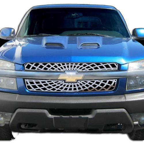 Chevy Avalanche 02-06 w/ Cladding Spider Web Stainless Grille Aftermarket Trim, US $76.46, image 3
