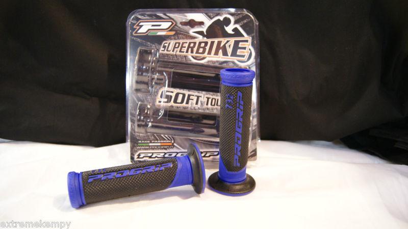 Yamaha r1 r6 progrip 732 dual compound superbike gel grips black and blue