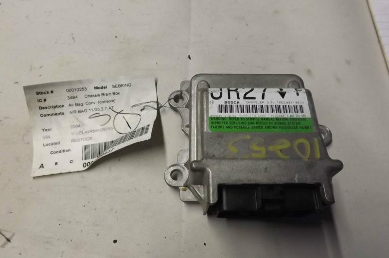 2004 chrysler sebring 2.7l at srs airbag module 04602258af oem