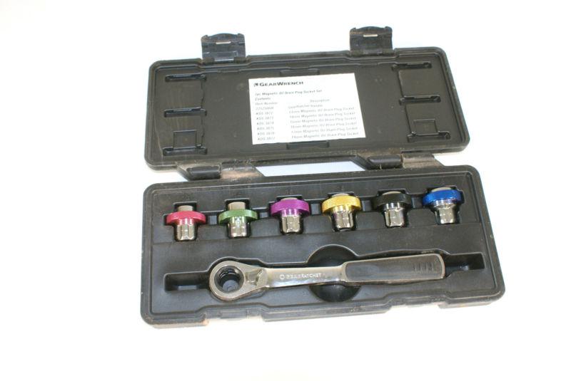 Gearwrench 3870 oil drain plug socket 7 piece set - magnetic