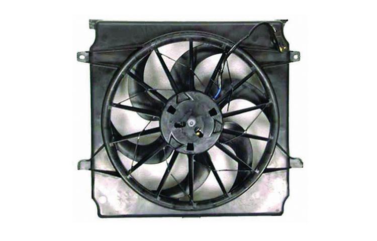 Depo ac condenser radiator cooling fan assy 02-04 jeep liberty 2.4l 55037659aa