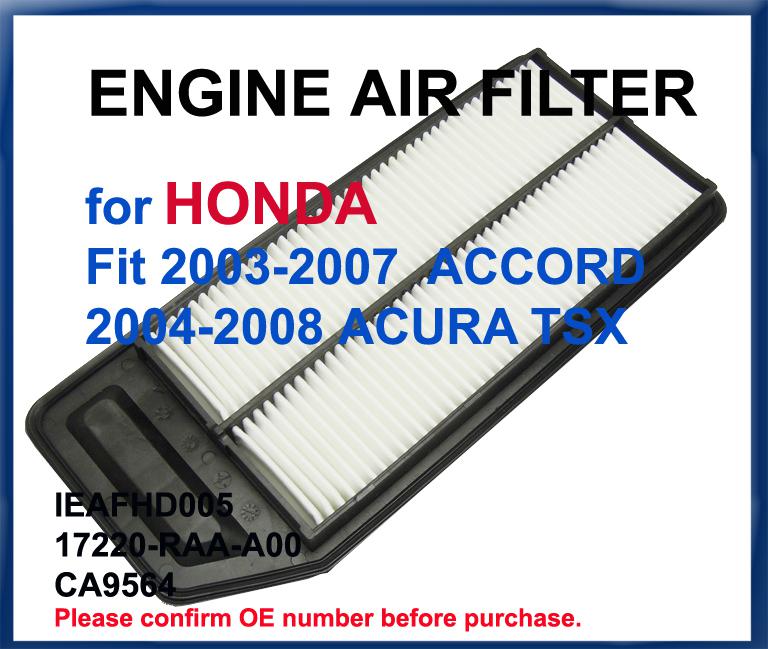 1pc engine air filter for 03-07 honda accord dx lx ex /04-08 acura tsx new