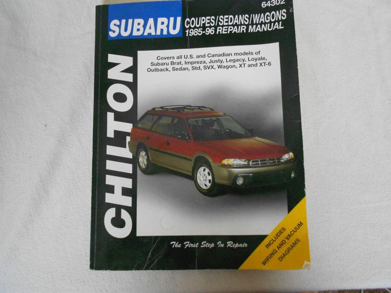 Chilton's service manual # 64302 subaru coupe sedan wagon 1985 1996