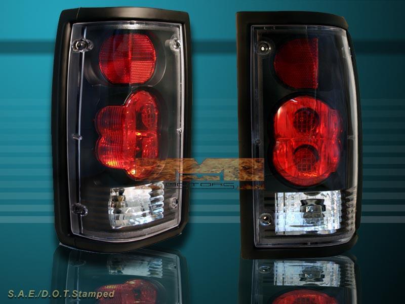 1986-1993 mazda b2000 tail lights black lamps 92 91 90 89 