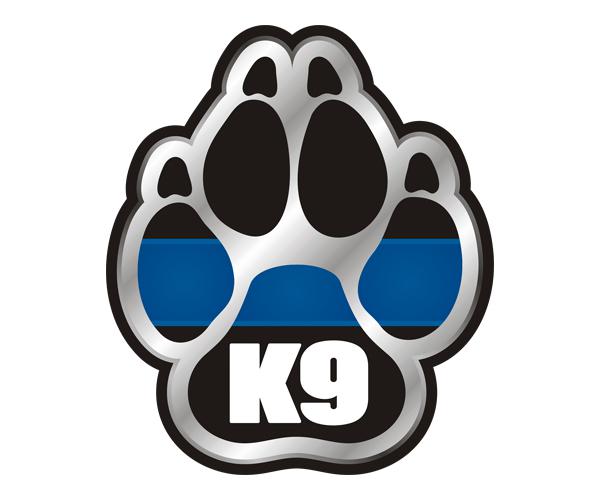 Police k9 paw decal 5"x4.3" k-9 officer dog unit thin blue line sticker k1 zu1