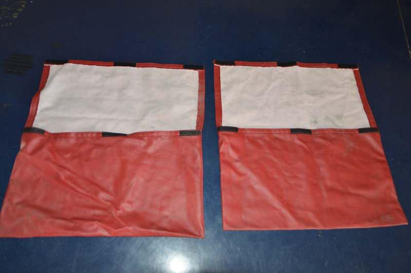 1968 - 1982 corvette t top storage bags -- red leather (2pcs) 