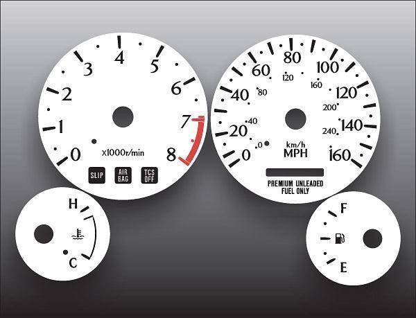 1990-1993 infiniti q45 instrument cluster white face gauges